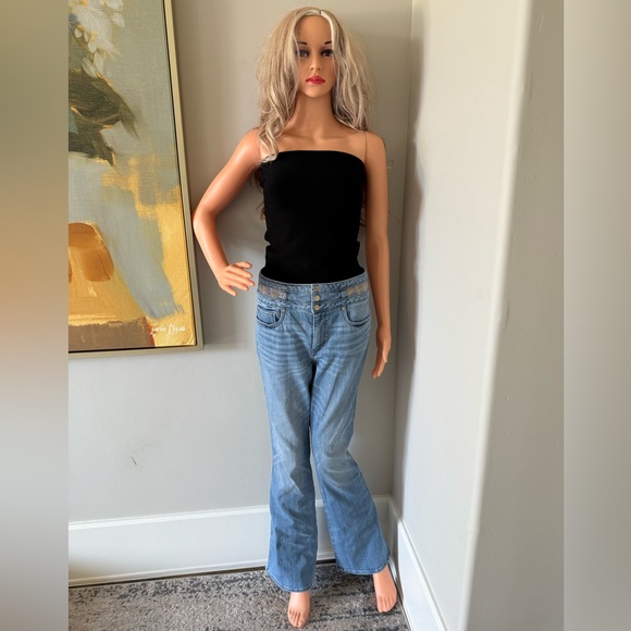 NEW WHBM Stylish Blue Denim Jeans With A Unique Design! - Picture 3 of 12